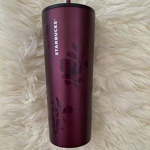Starbucks Matte Berry Rose Plum Rose Tumbler NWT